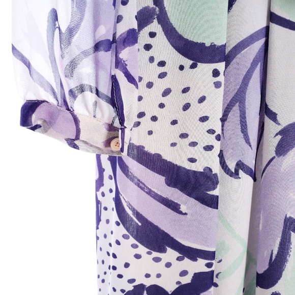 Burberry Floral Print Silk Smock Dress - Size 36 - Picture 3 of 8